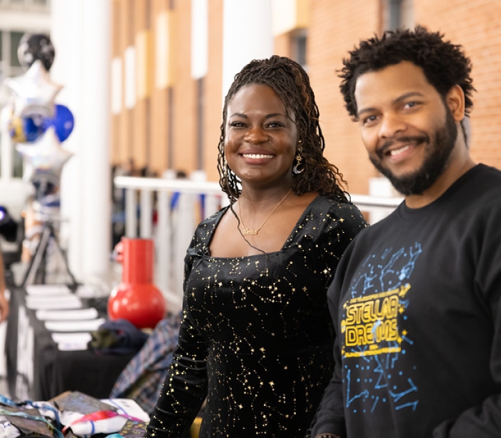 Raven Baxter on campus for the Stellar Dreams telescope giveaway