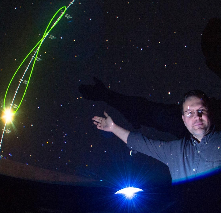 Kevin Williams in the planetarium