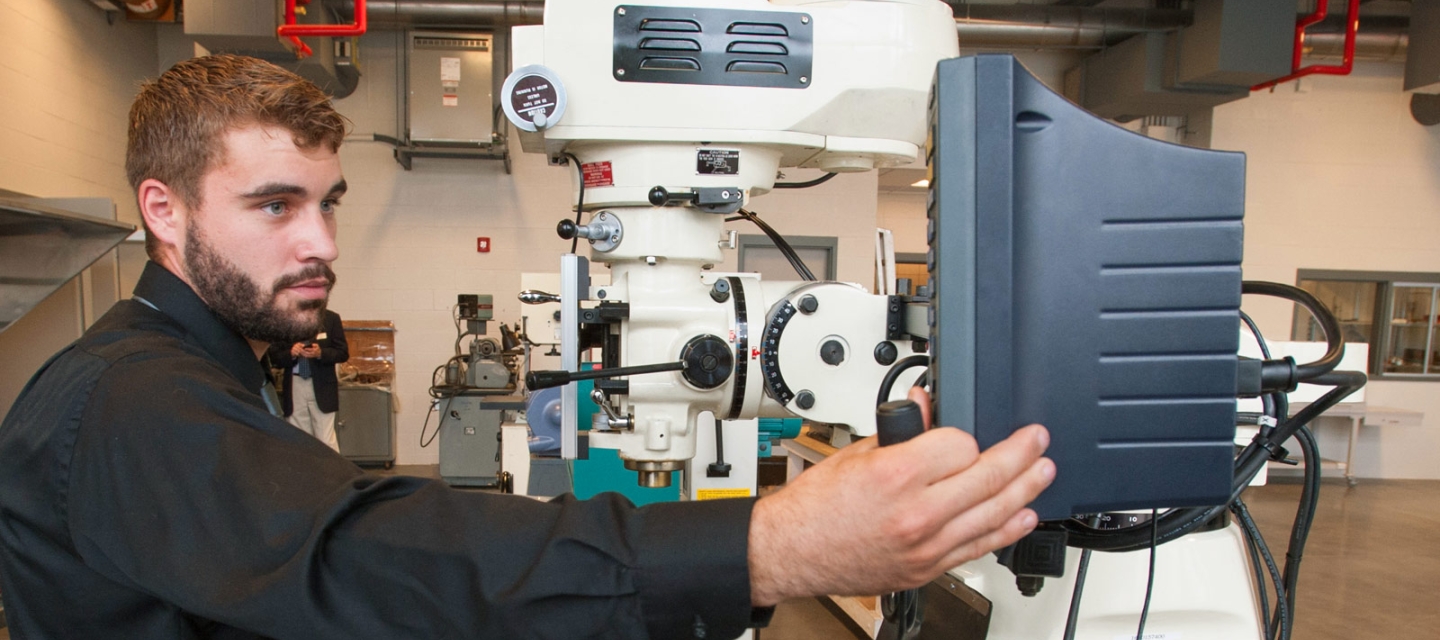 Engineering student in the workshop